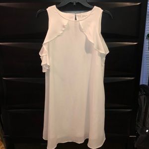 White cold shoulder dress
